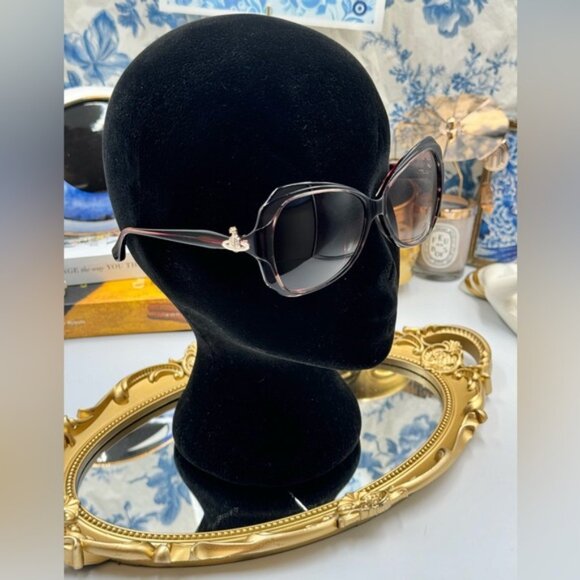 🆕VIVIENNE WESTWOOD🧿NWOT VW827 Striped Purple Acetate Butterfly Shaped Sunglass - Picture 6 of 16